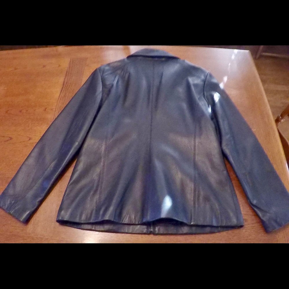 Black Lambskin Leather Jacket - Picture 3 of 9